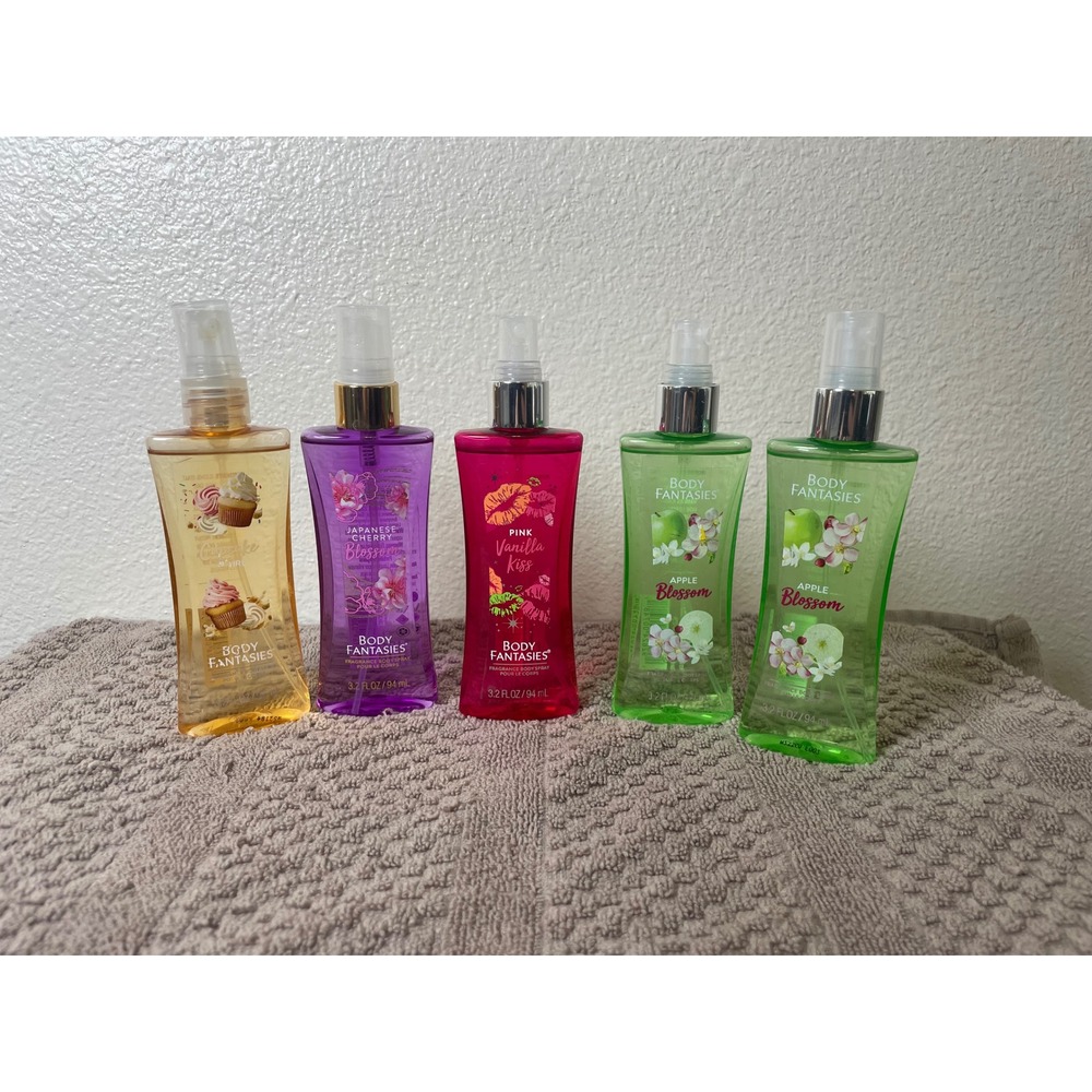 Body Fantasies Fragrance Body Spray Lot 5pc 3.2oz Multicolor Excellent Variety
